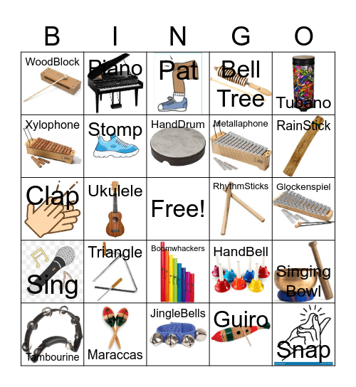 Classroom Instrument Bingo Card