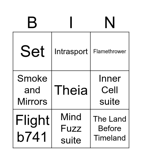 Red Rock N2 Bingo Card