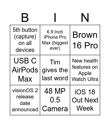 September Fayaz Bingo Card