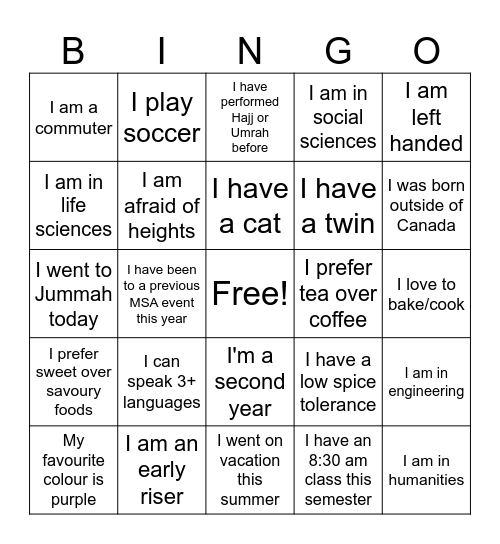 Bingo Card