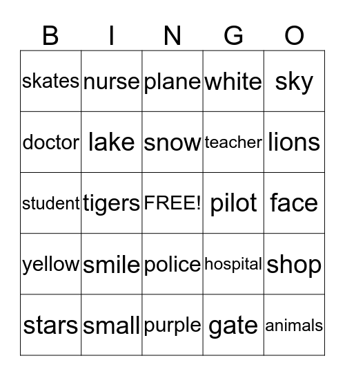 Family and Friends / Phonics 2 Bingo Card