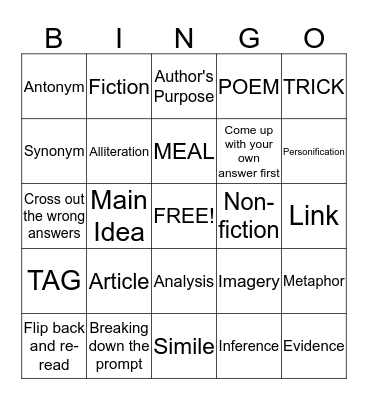 Beat Dr. MCAS Bingo Card