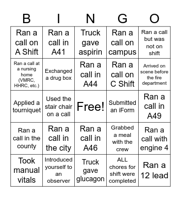 HRS BINGO Card