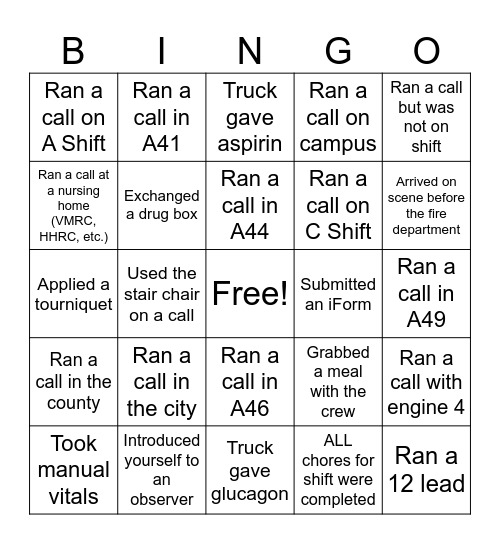 HRS BINGO Card