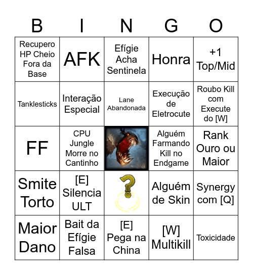 LOL Fiddlesticks Bingo Card