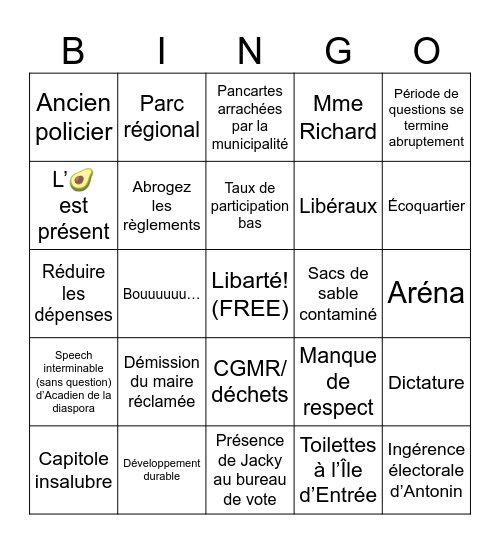 Bingo municipal Bingo Card