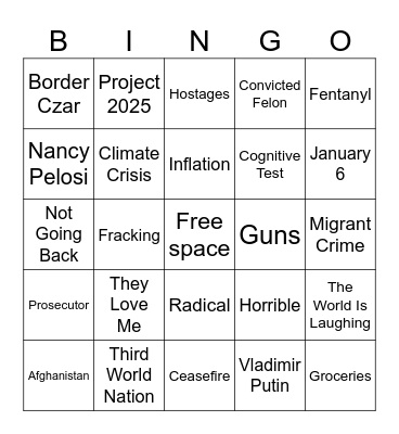 Debate Bingo Card