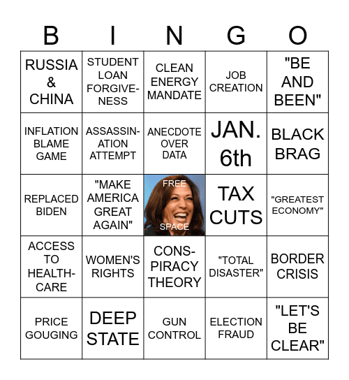 Political Debate Bingo Card