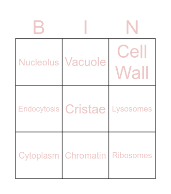 CELL Bingo Card