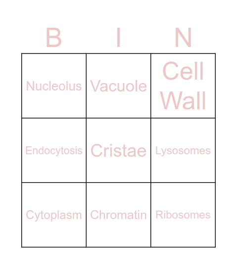 CELL Bingo Card