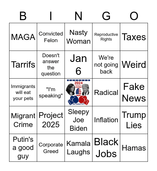 Debate Night Birthday Bingo Card