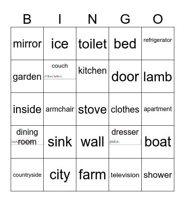 My House Bingo Card