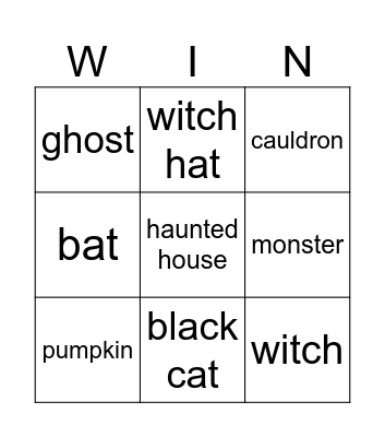 Halloween Bingo Card