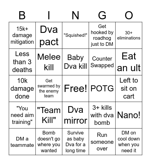 Dva Bingo Card