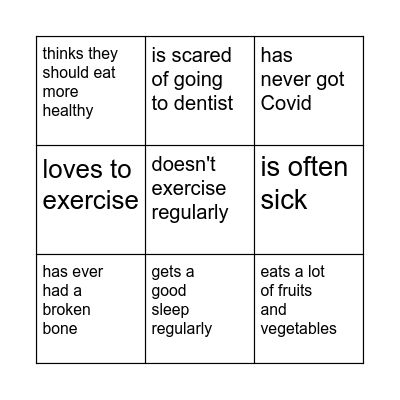 find somebody who... Bingo Card