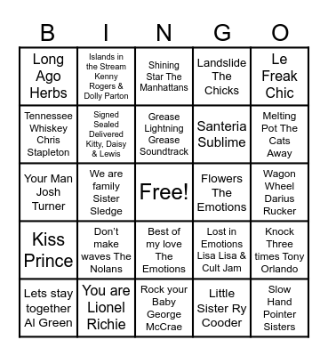 RSQ  B-B-B-B-BEATS BINGO!! Bingo Card