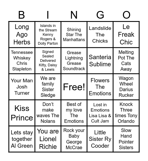 RSQ  B-B-B-B-BEATS BINGO!! Bingo Card