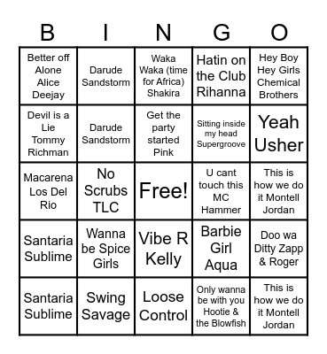 RSQ B-B-B-B BEATS BINGO! Bingo Card