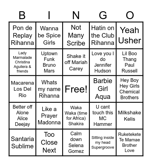 RSQ B-B-B-B BEATS BINGO! Bingo Card