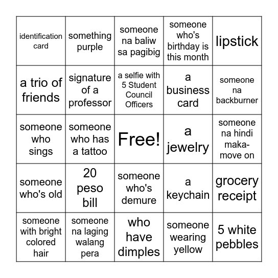 COZY CONSTELLATION Bingo Card