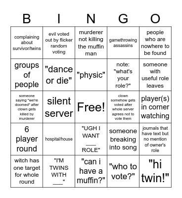 Flicker Bingo Card