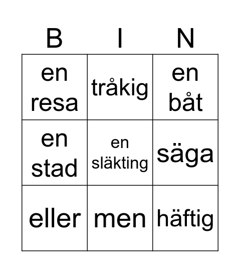2 Mellan Finland och Sverige Bingo Card