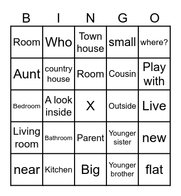 My house Bingo Card