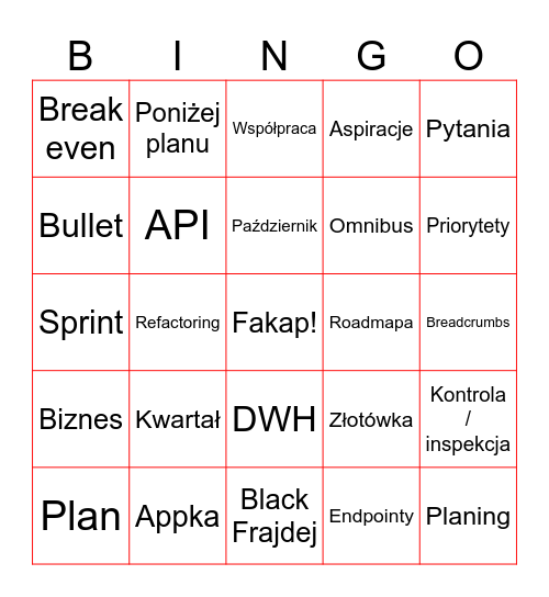 Monthly CTO Update! Bingo Card