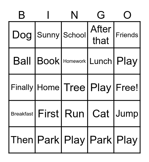 Max's class Bingo Card