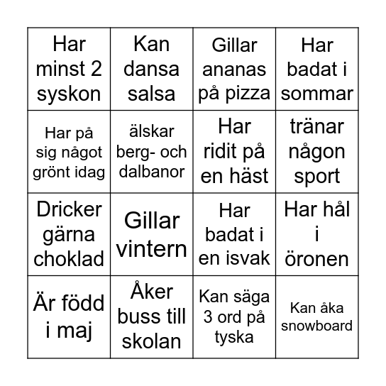 Lära känna Bingo Card