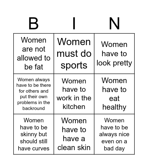 Englisch Bingo Card