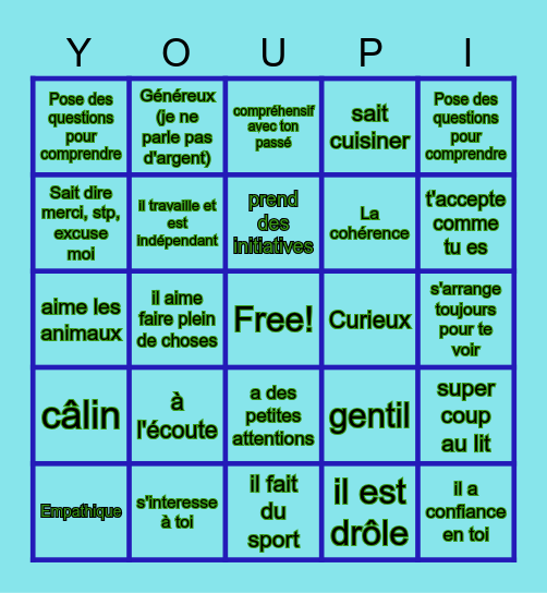 bingo green flag Bingo Card