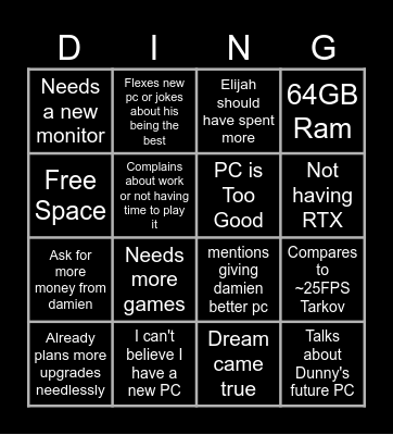 Daylin New PC Bingo Card