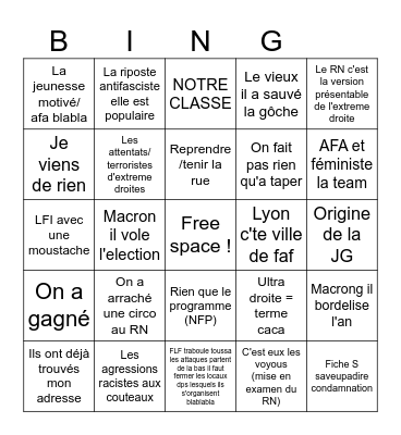 Raphou et les demi PD Bingo Card