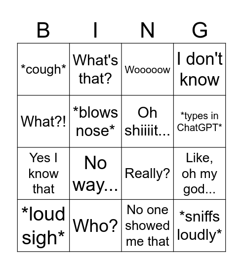 IV Bingo Card