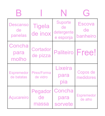 Chá de Cozinha Marcela Bingo Card
