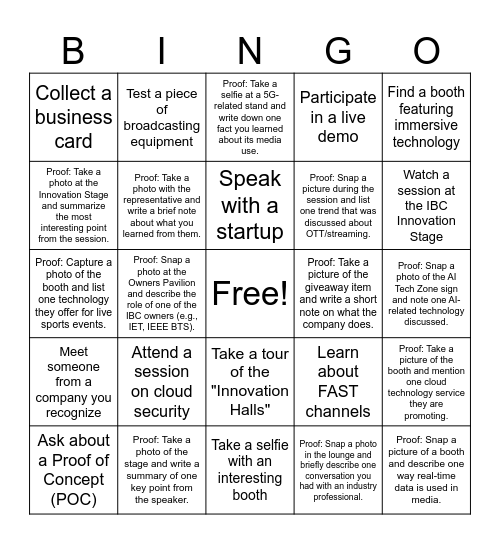 IBC Bingo Card