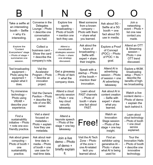 IBC Bingo Card