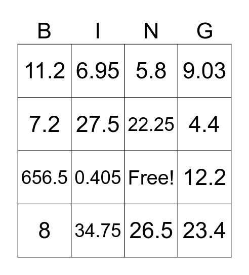 Division- Page 94- #8-13 and Page 95 #16-32 Bingo Card