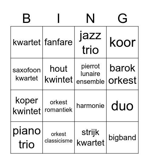 samen! Bingo Card