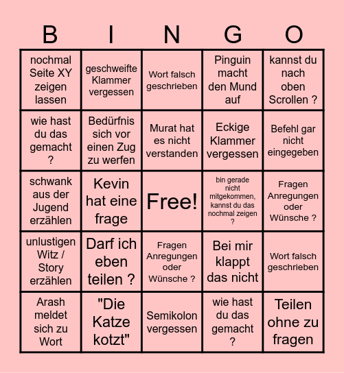 Bullshit Bingo Card