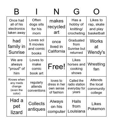 Client Bingo Card
