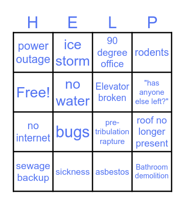 Work Ethic Bingo Card