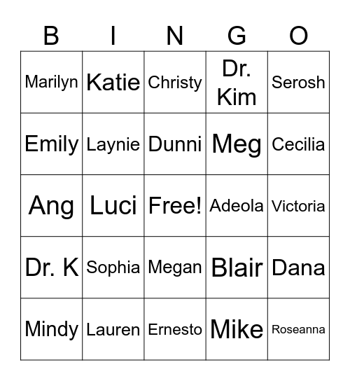 How well do you know me Bingo Card