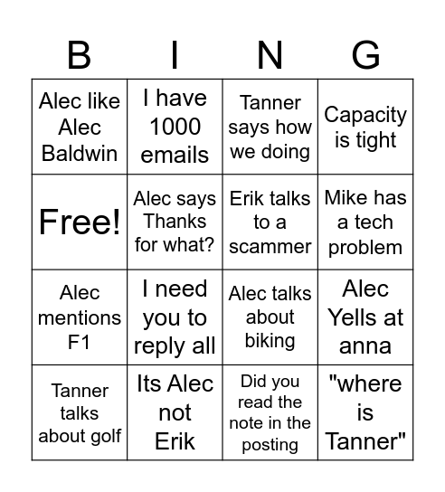 Broker Bingo Card