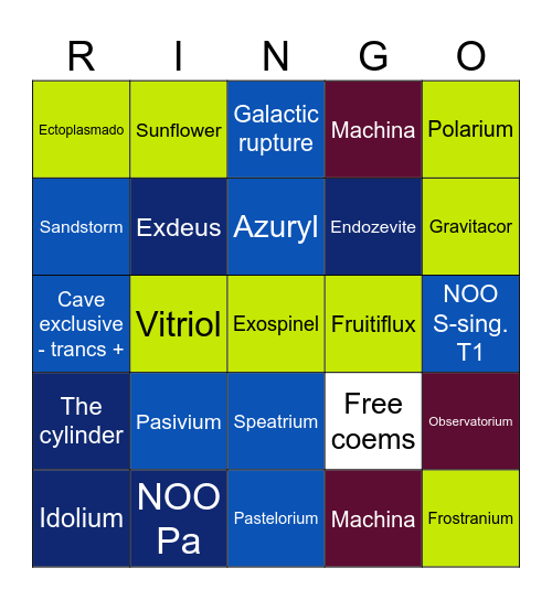 Reks bingor Bingo Card