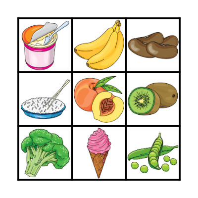 Food Groups Bingo Card