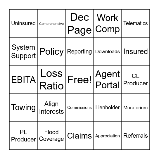 Lingo Bingo Card