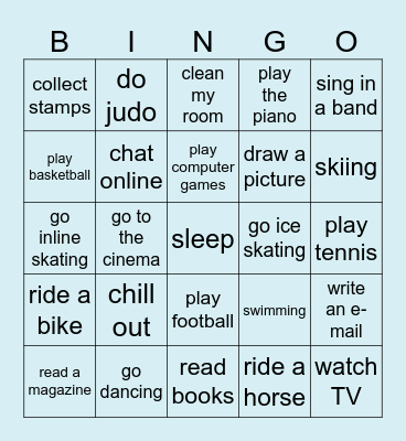 FREE TIME Bingo Card