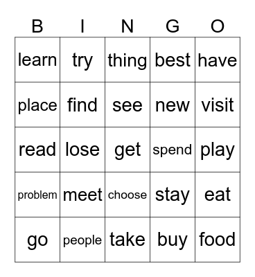 SUMMER Bingo Card